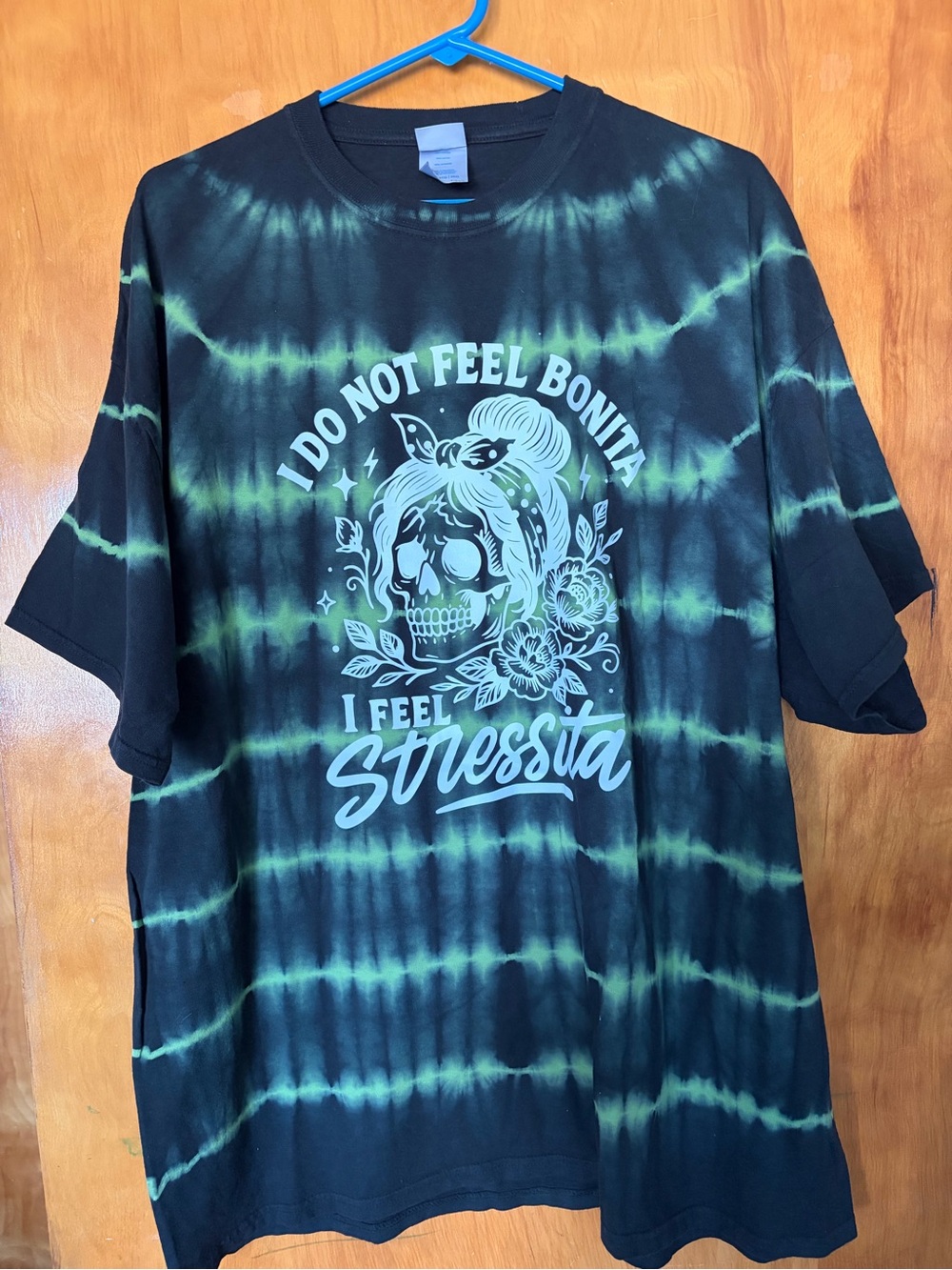 Gildan Black & Light Green Tie-Dye Graphic Tee